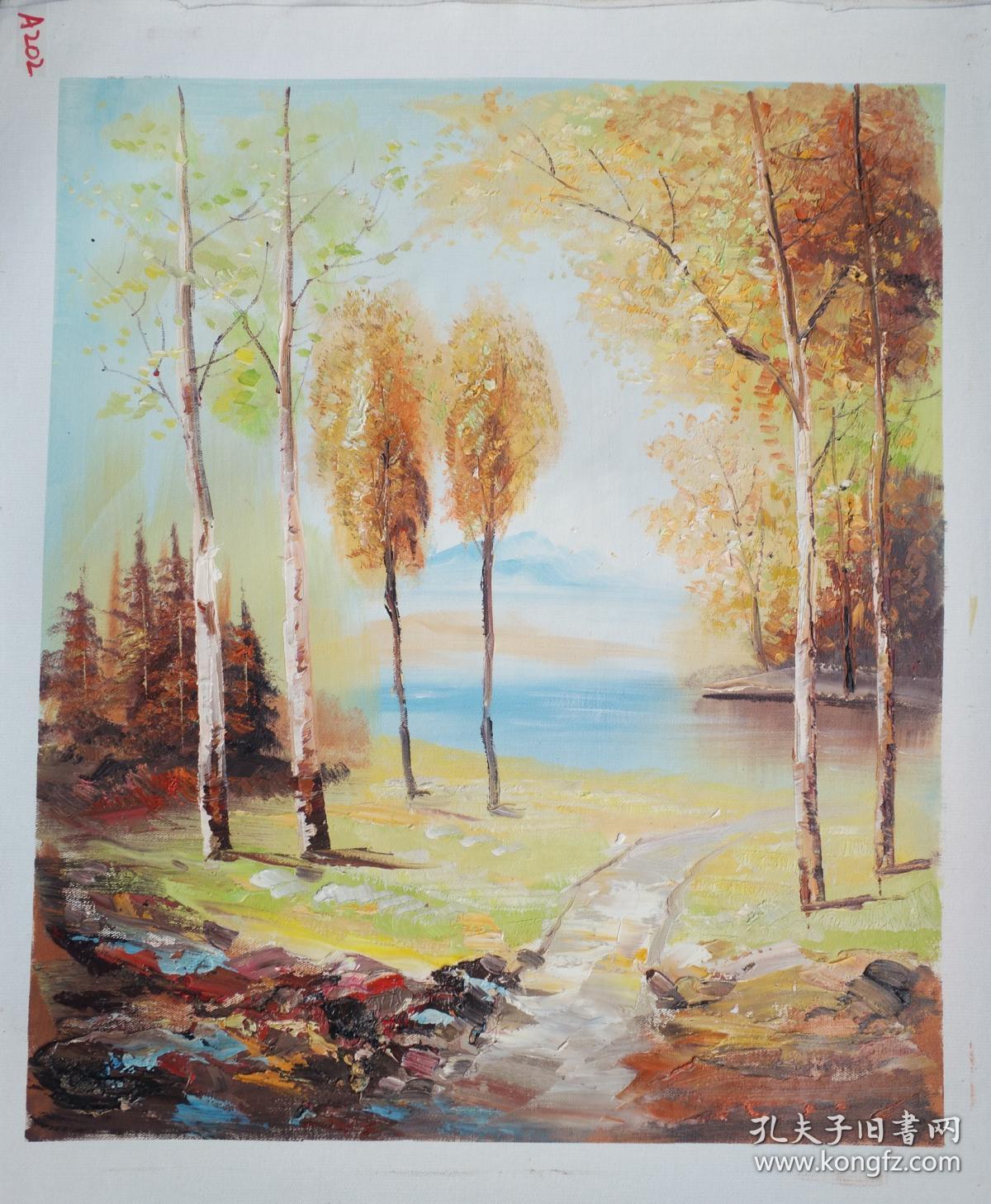 纯手绘 保真低价 风景油画作品 50x60cm a202