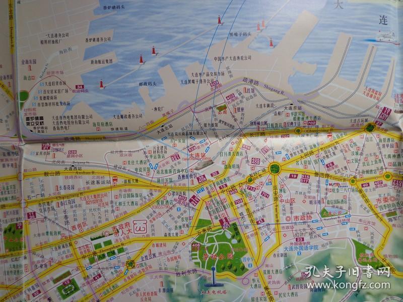 大连交通旅游地图 2010年最新版 2开 大连城区图,大连市域图,大连站