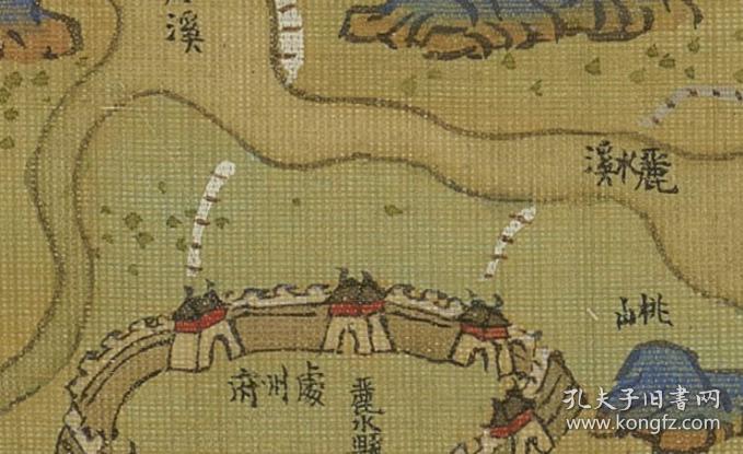 处州府地图,处州府老地图,包含丽水,松阳,缙云,青田,遂昌,庆元,宣平