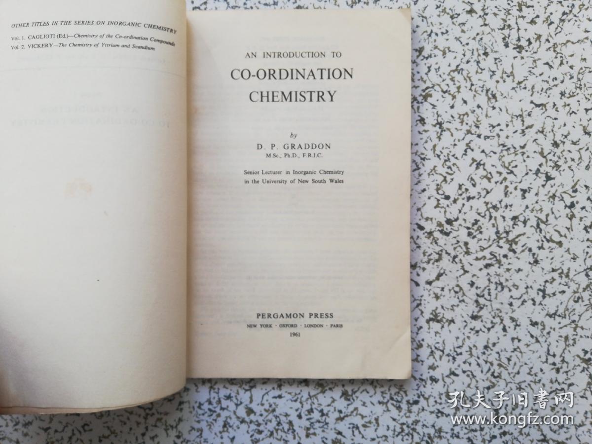 an introduction to co-ordination chemistry