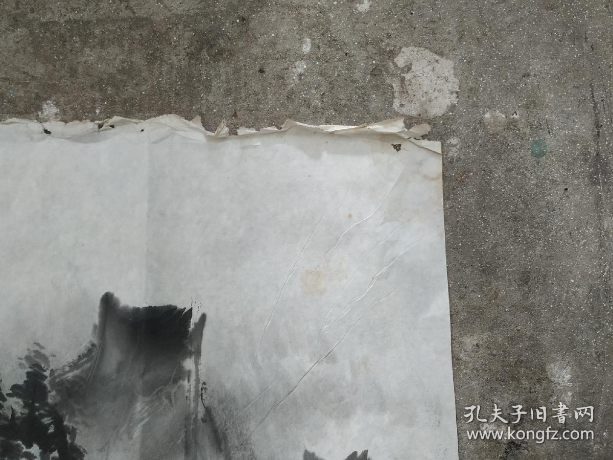 一代宗师黄君璧高徒著名画家胡天池山水画一幅保真