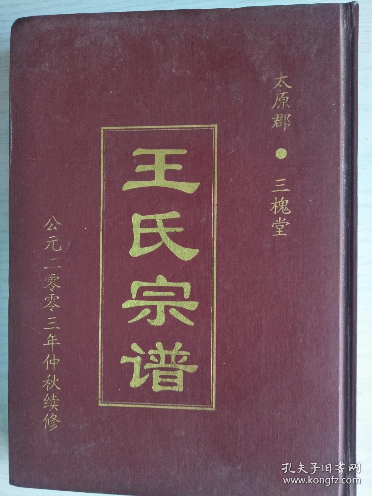 王氏宗谱【三槐堂】 建湖支 硬精装 16开 187页 2003年续修 建湖美