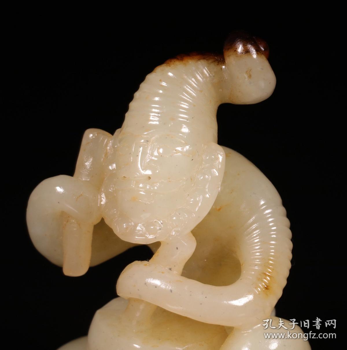 唐代,玉舞乐胡人雕件