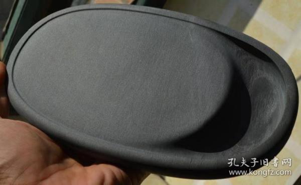 歙砚老坑眉纹细螺纹精工素砚