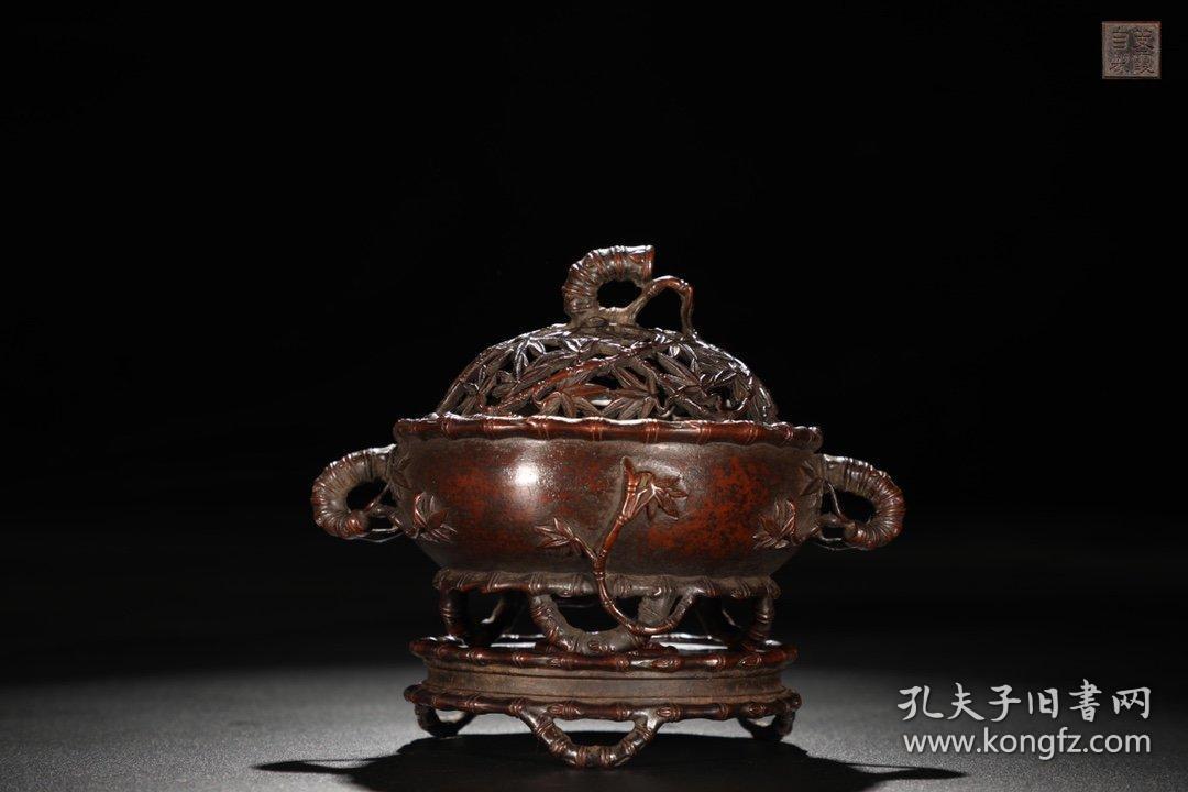 明 精铸铜胎竹节纹熏炉