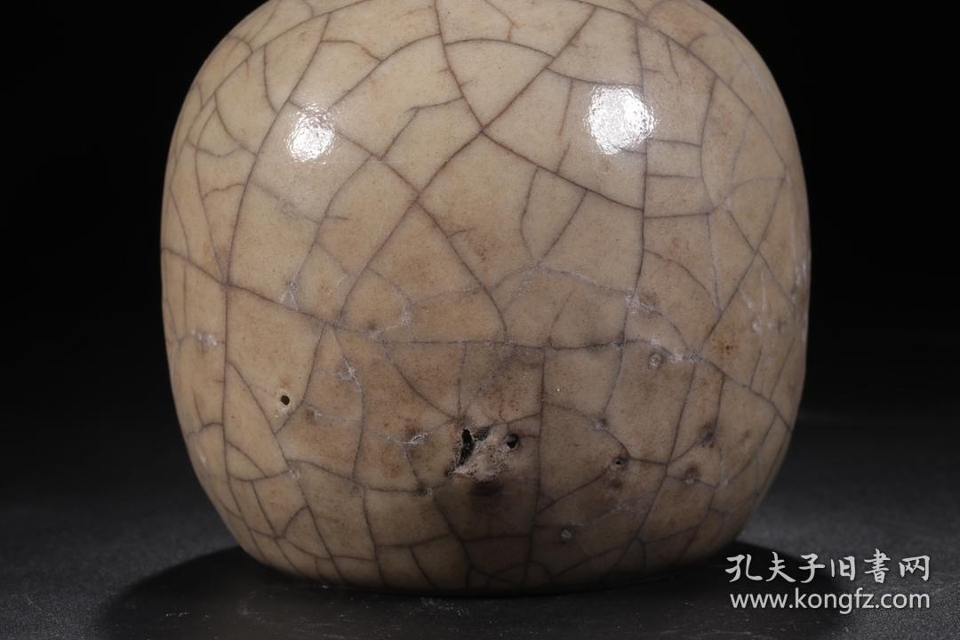 明代,仿哥釉长颈瓶