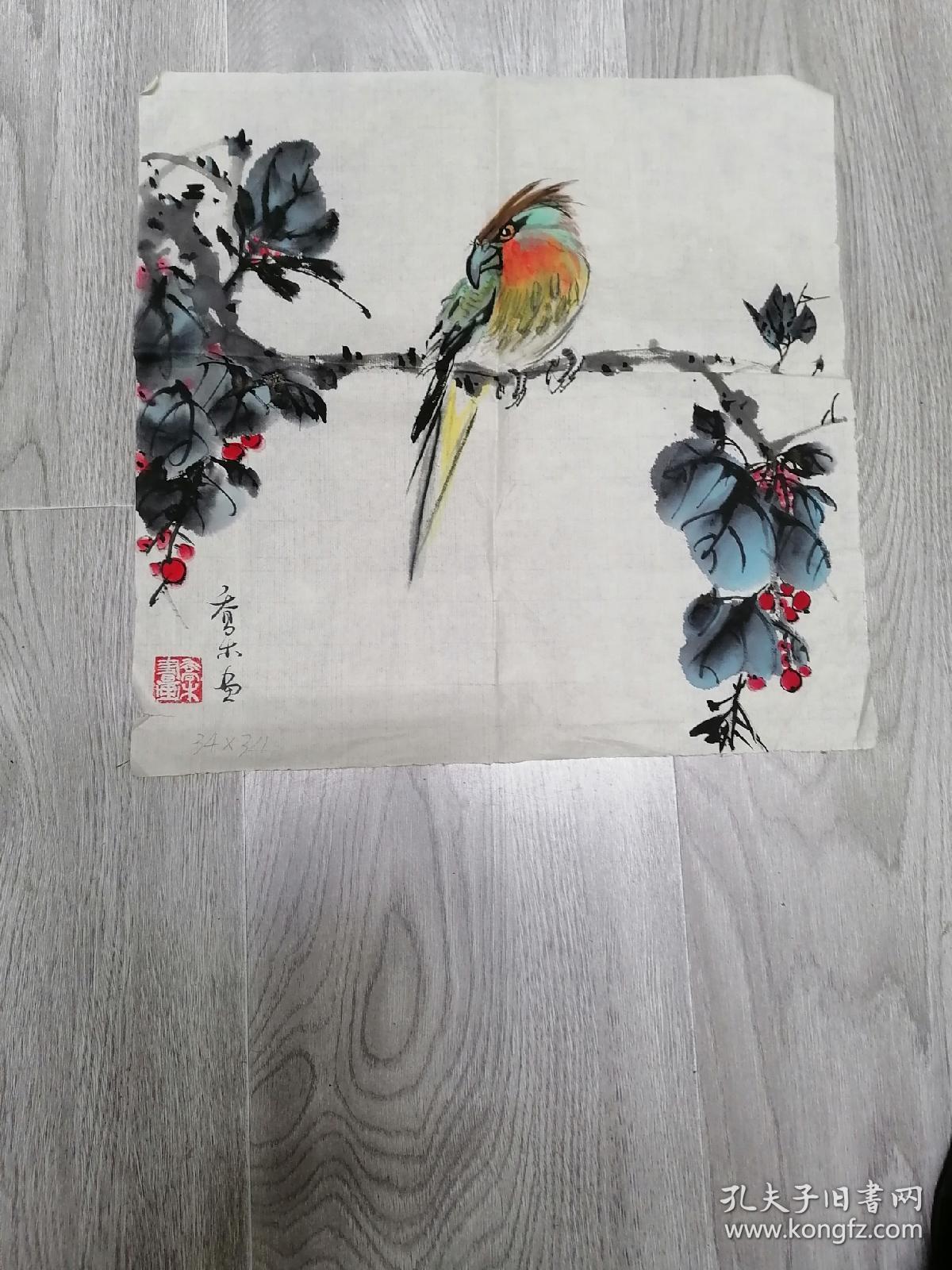上海著名花鸟画家乔木作品