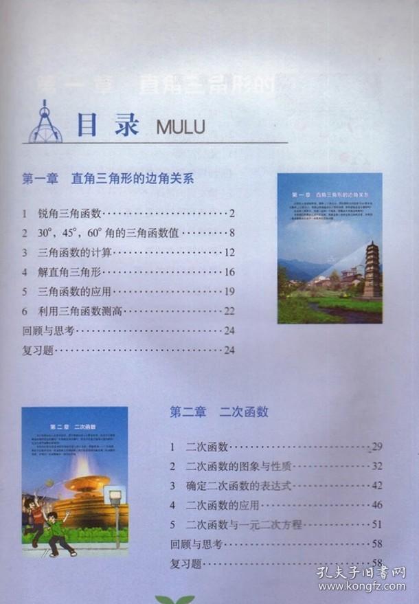 2019北师大版数学九年级下册数学书课本