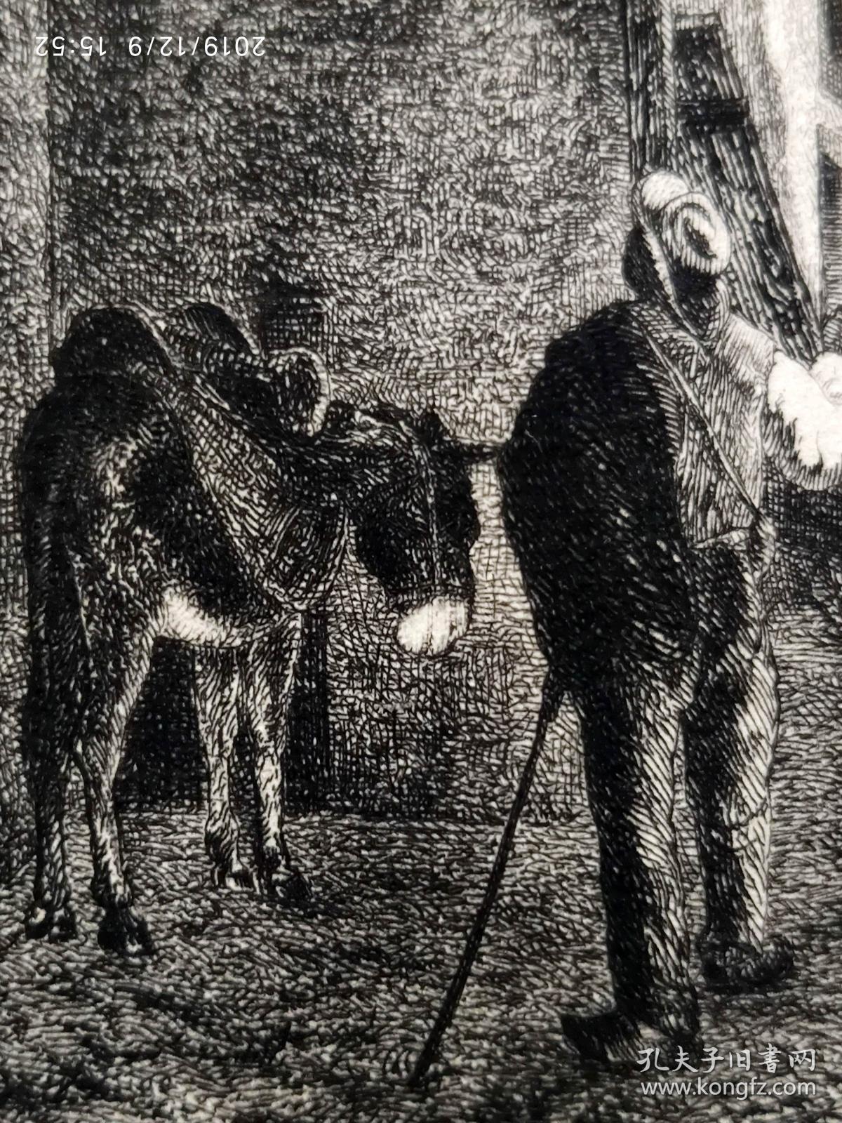 1882年法国蚀刻铜版画《法国鲁瓦亚古老的街道》— 法国画家"antoine
