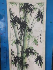 12-10 原装原裱 河北著名画家*石田*《竹报平安》,河北省定兴县人