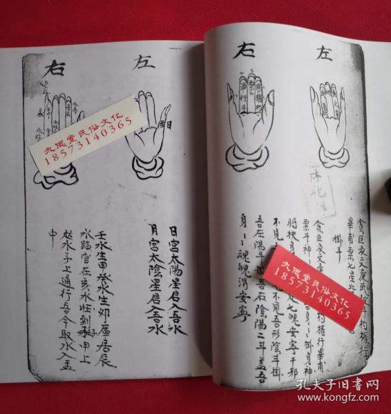 【复印件】罕见道教符咒带掌诀图谱【开光点眼请神法】吴道祖师炼形符