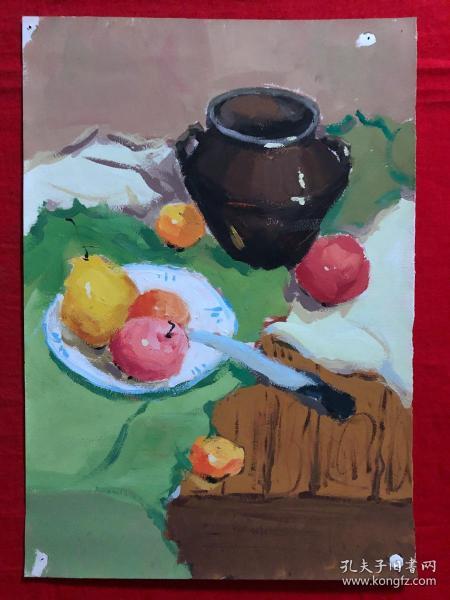 书画原作3389,水粉画,静物,8开