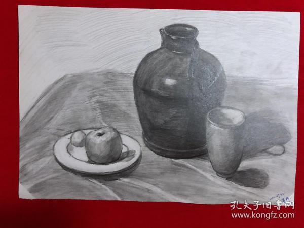 书画原作3290,素描画,静物写生