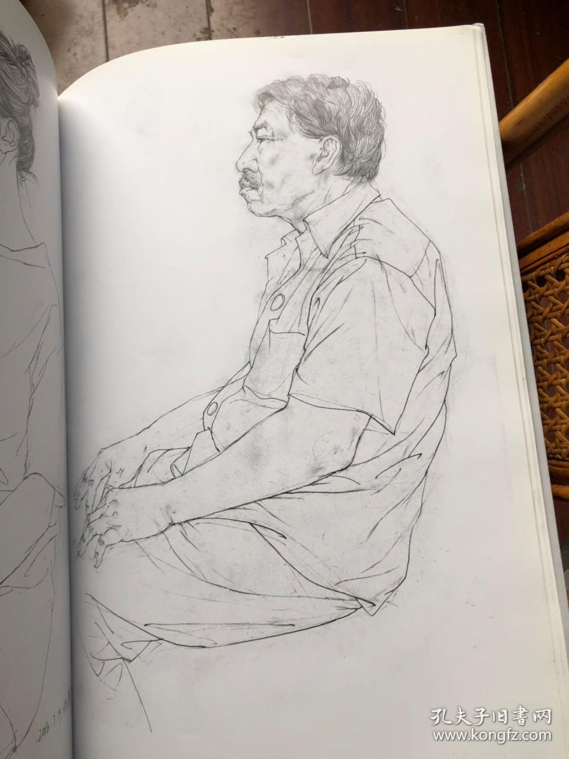 中国美术学院附中学生习作品评线性素描半身像线性素描全身像白描半身