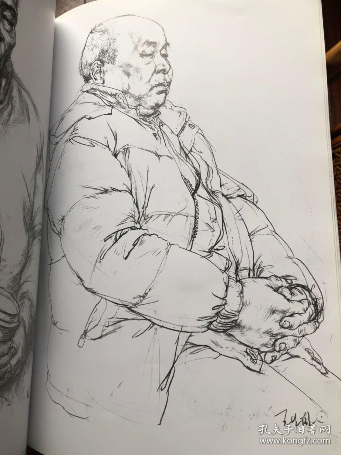 中国美术学院附中学生习作品评线性素描半身像线性素描全身像白描半身