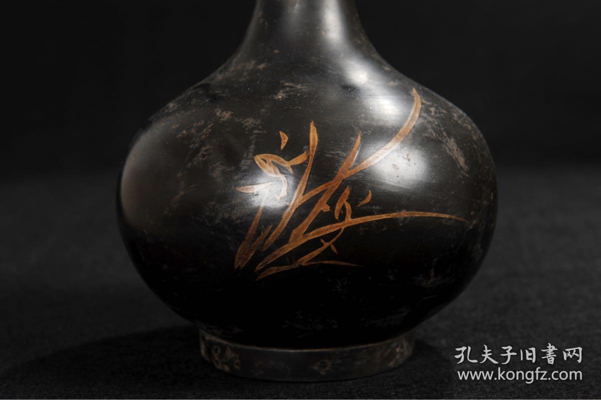 建水紫陶向逢春款蒜头瓶