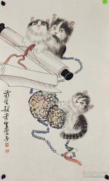 有"猫王"之称的中国书画名家【孙菊生】猫