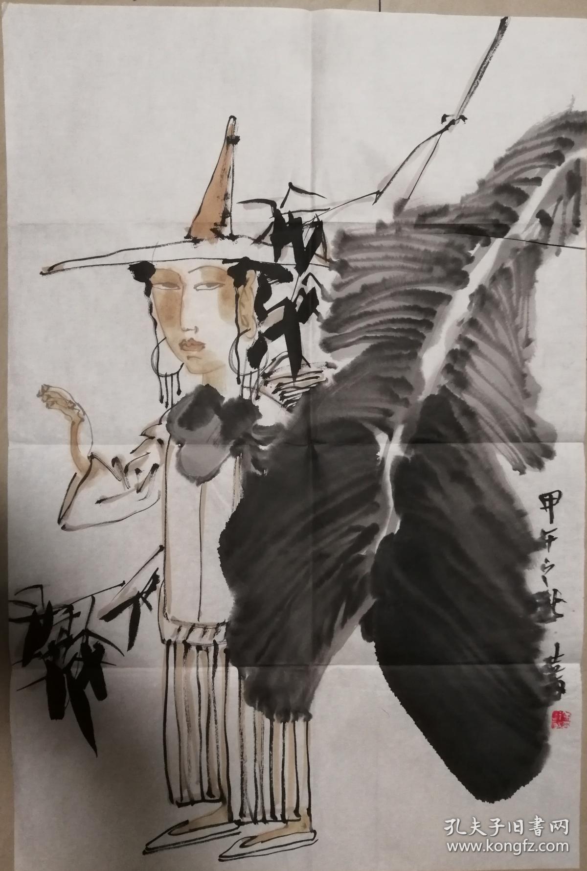 现代名家徐志敏写意人物画一幅(保真)