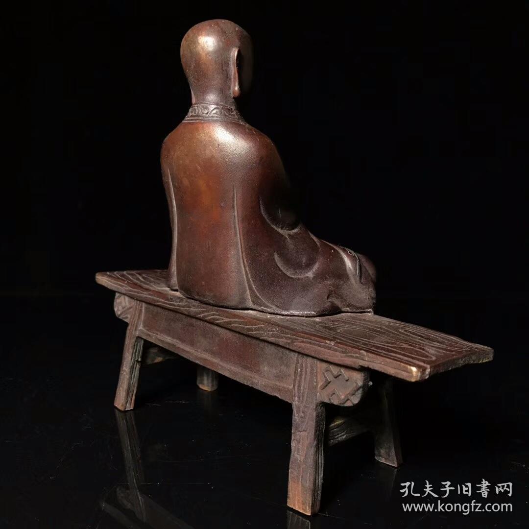 纯铜板凳佛像宽21厘米,高19厘米,重1.2公斤