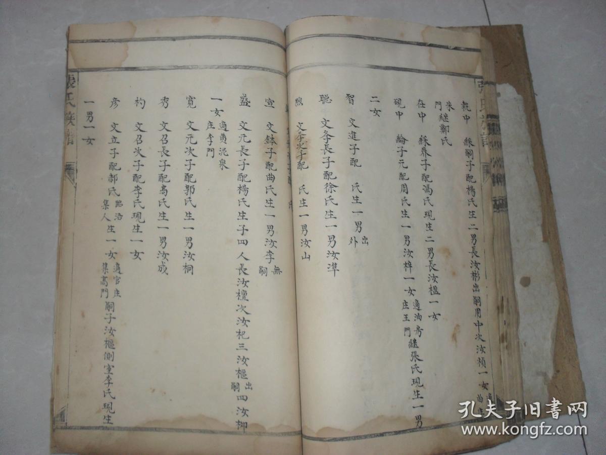 大清乾隆写刻官宦世家名门望族莱州张宗昌家族族谱一册,29*17*1.