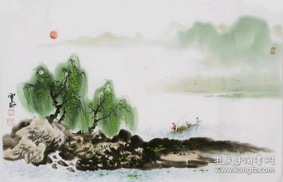 美协李云天国画精品四尺三开禅意山水尺寸约68x45厘米