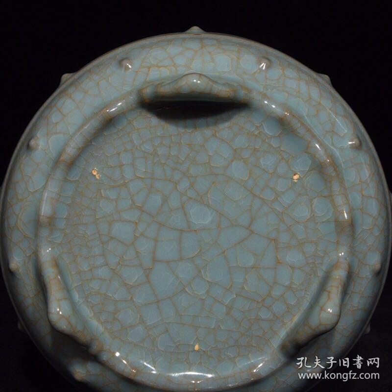 汝窑冰裂纹鼓钉三足洗 4.8x13