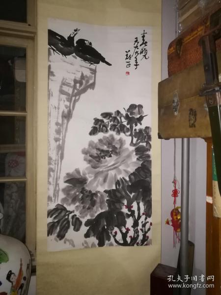 郑正花鸟画一幅(4尺整纸)