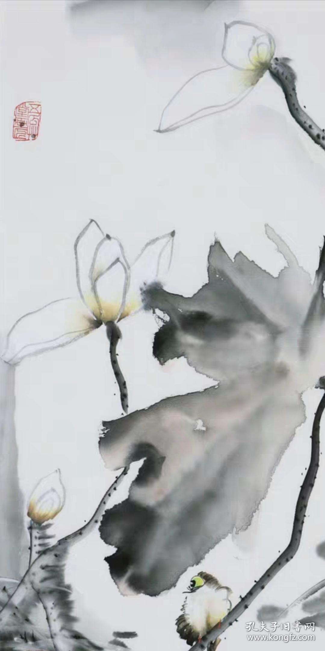 名家宋雨桂写意国画荷花字画手绘