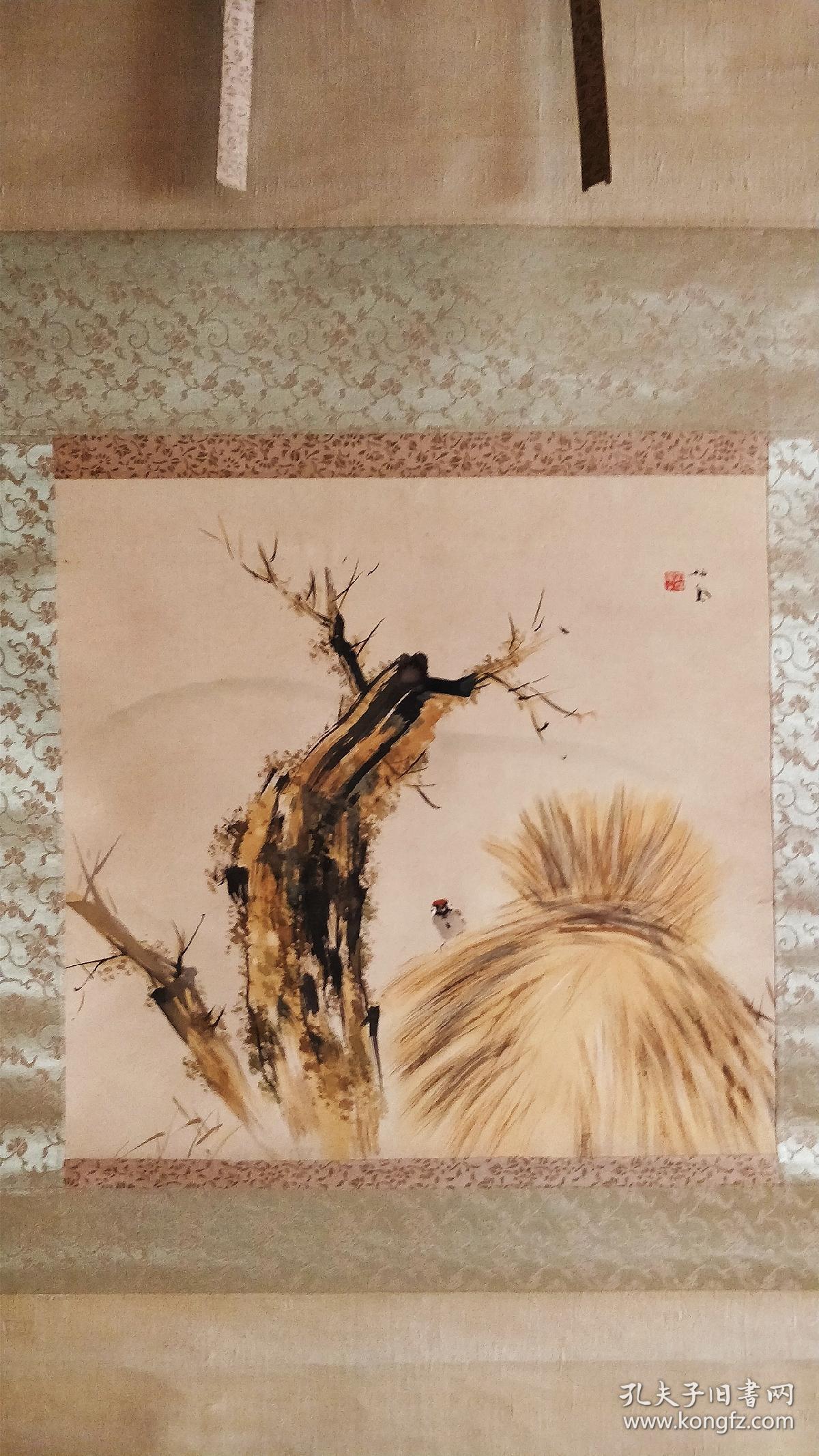 日本近代画坛巨匠 竹内栖凤绢本彩墨作品