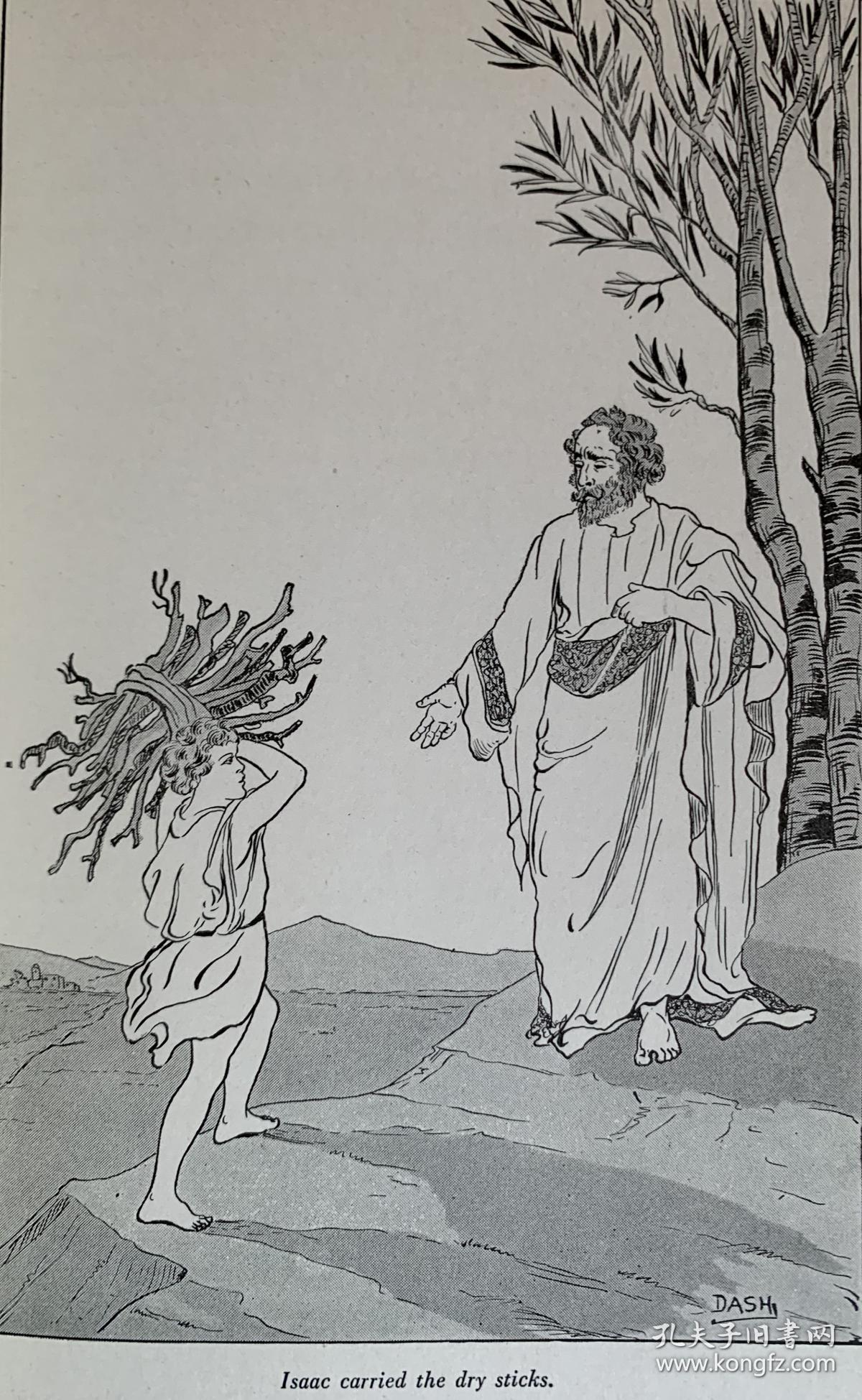 圣经故事 布面精装 书脊,封面烫金图案 精美插图版 海量插图 1937年老