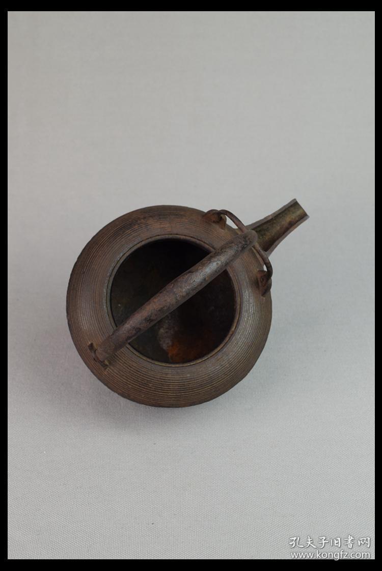 日本古董南部铁器铁瓶茶具茶道茶壶收藏品老铁壶喜鹊登梅花鸟纹饰