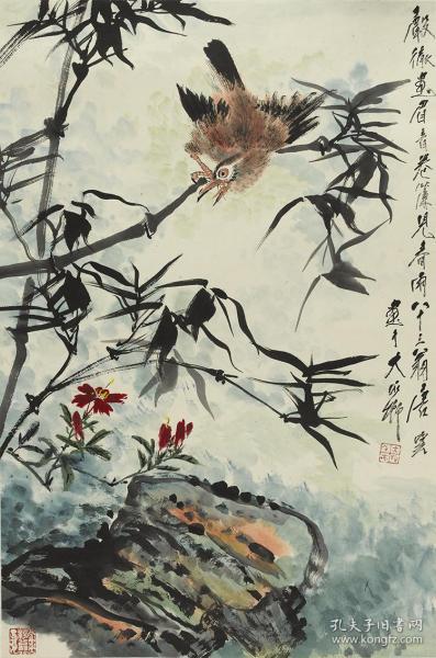 唐云-画眉春雨 高清微喷复制品