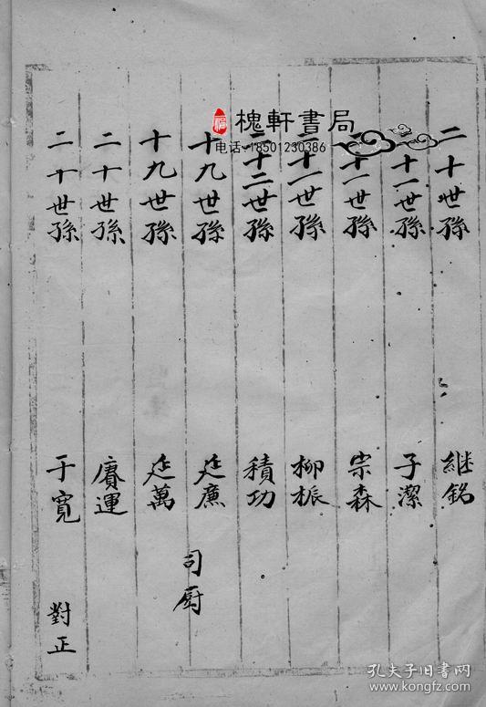 复印件张氏家谱河南西平复印