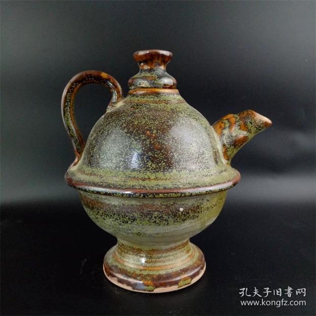 宋代越窑茶叶末釉酒壶茶壶 做旧仿出土古瓷器 古玩古董收藏摆件