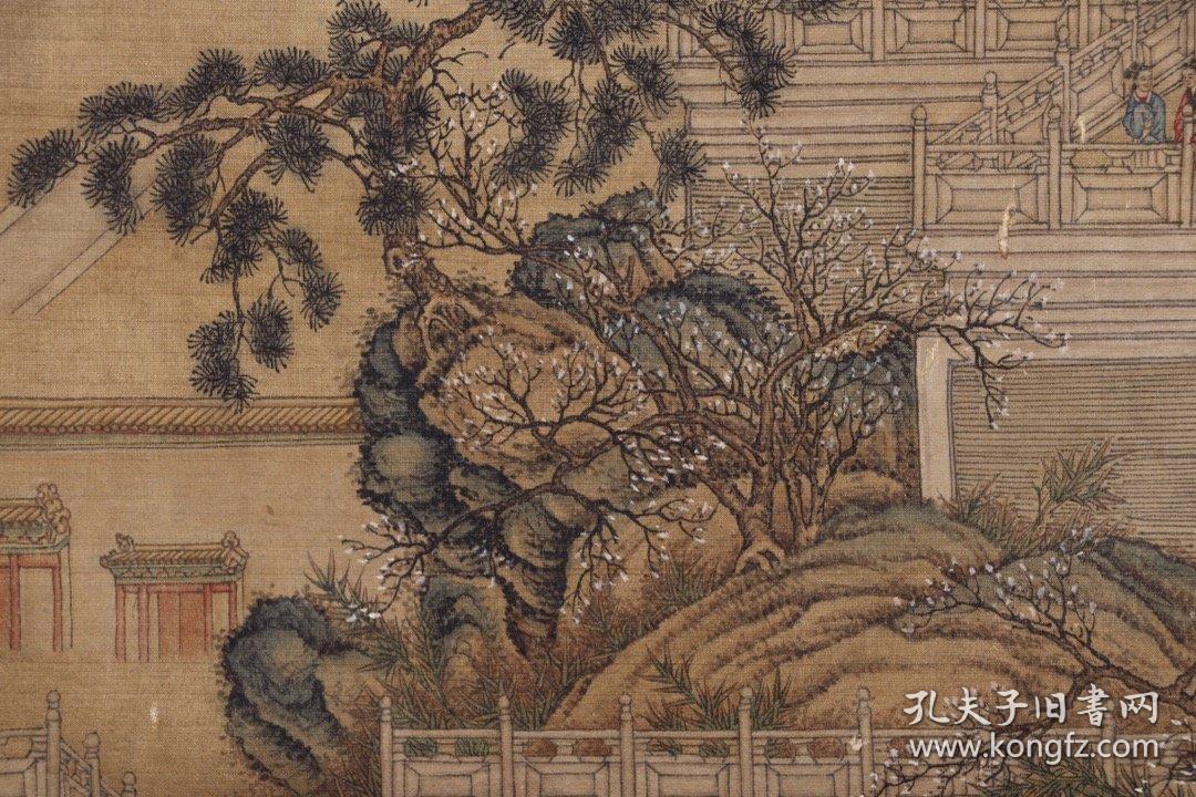 冷枚山水楼阁绢本立轴