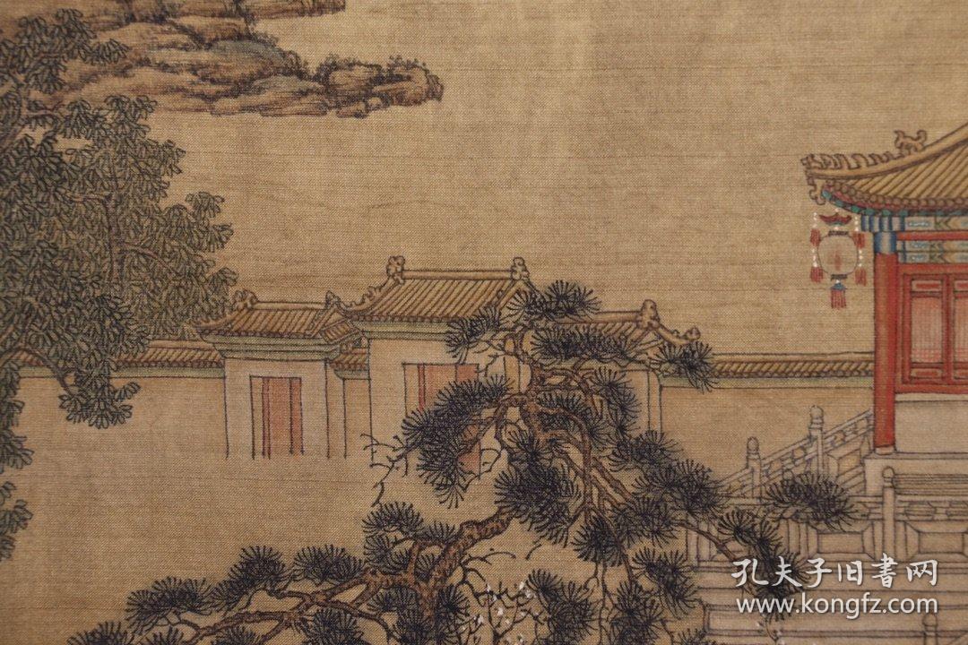 清代:"冷枚"山水楼阁绢本立轴