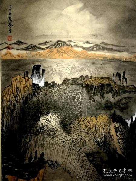 薛亮,山水画立轴买家自鉴别.