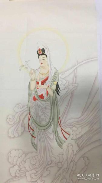 包手绘* 《柳枝观音》(彩色)尺寸宽度68厘米;高度136厘米,纸本彩色