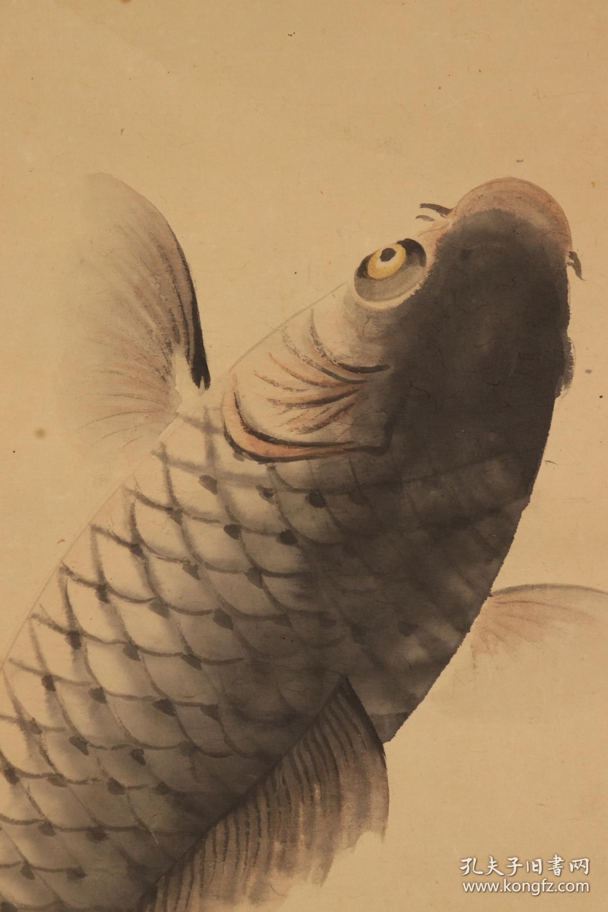 佚名老画-鲤鱼,日本回流字画,日本回流书画