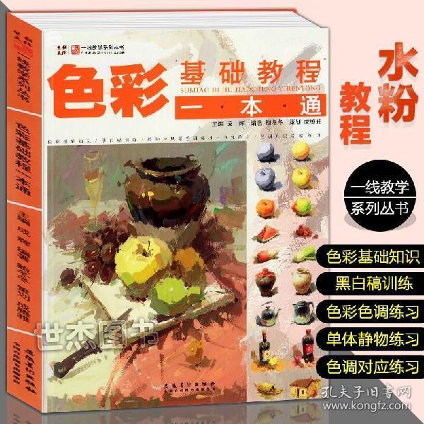 正版 色彩基础教程一本通 鲍冬冬水粉画色彩静物风景零基础入门黑白稿