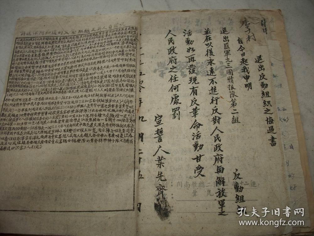 五十年代-白河县公安局卷宗【伪保队副,保丁】国民党特务人员登记表