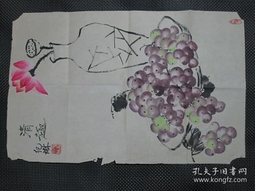 纪琳署名-清趣绘画作品66*38cm 钤印不识 如图请自鉴真伪特惠超值