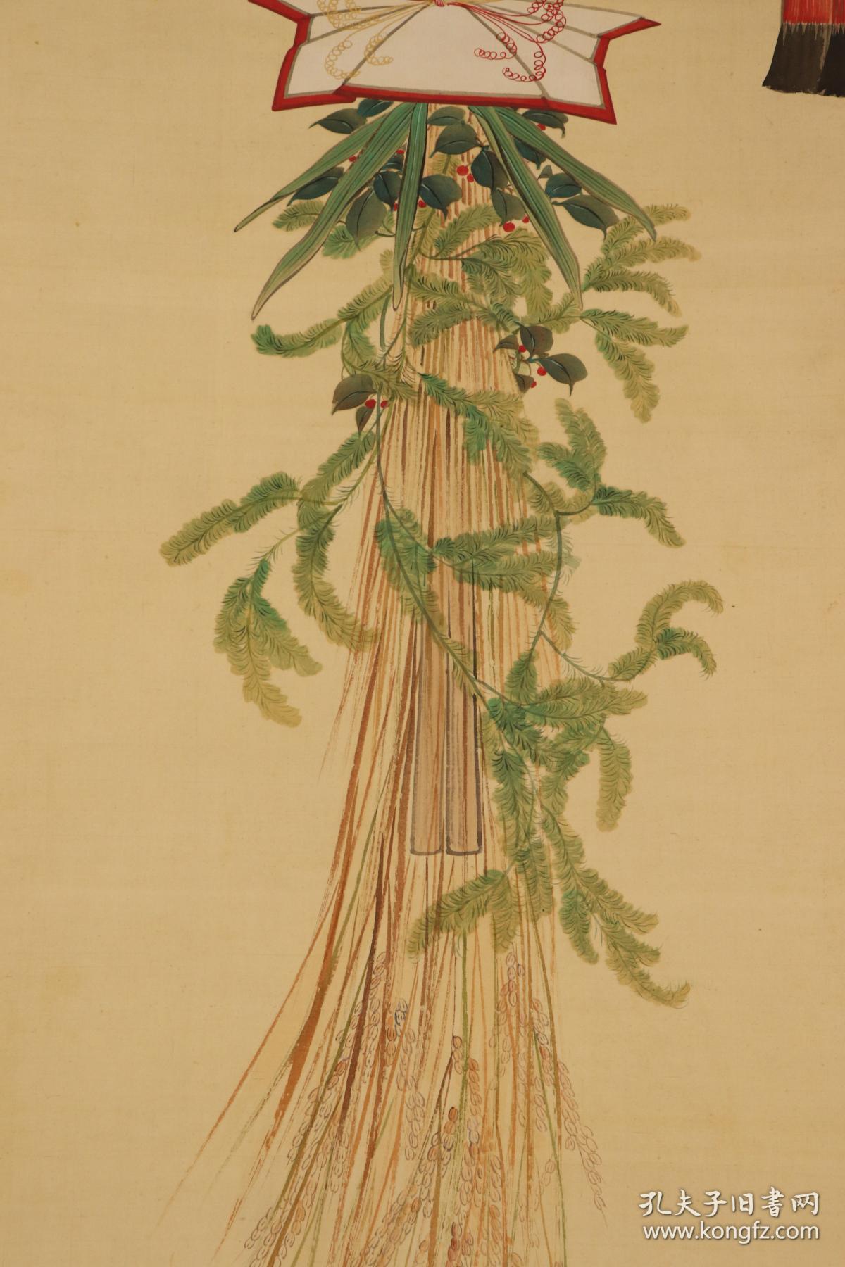 清末日本著名画家 森宽斋好友 渡边华举(1844-1928) 《花卉》图,日本