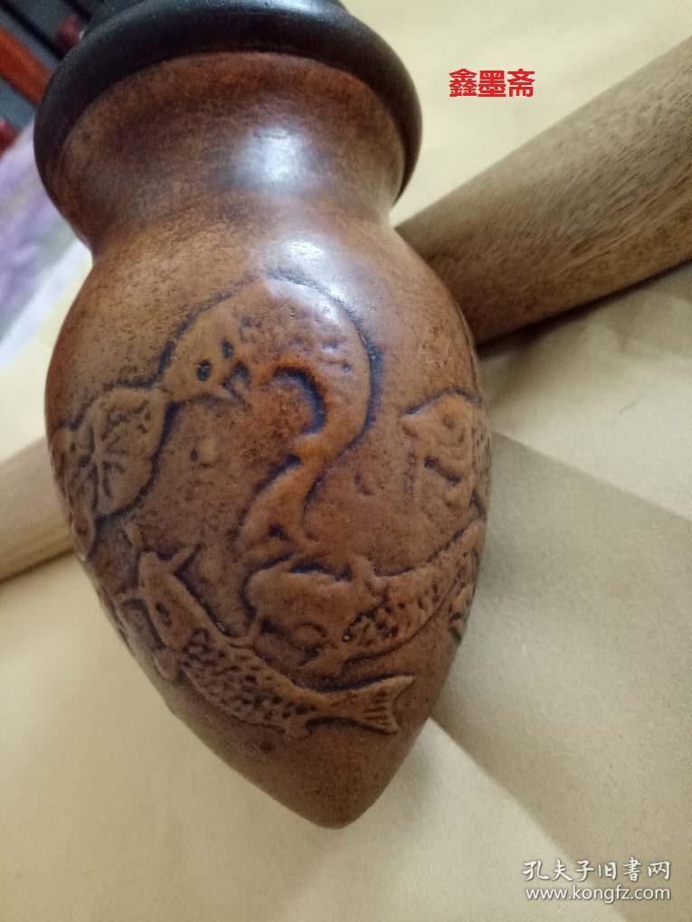清代蝈蝈葫芦匏器——九鱼戏莲叶