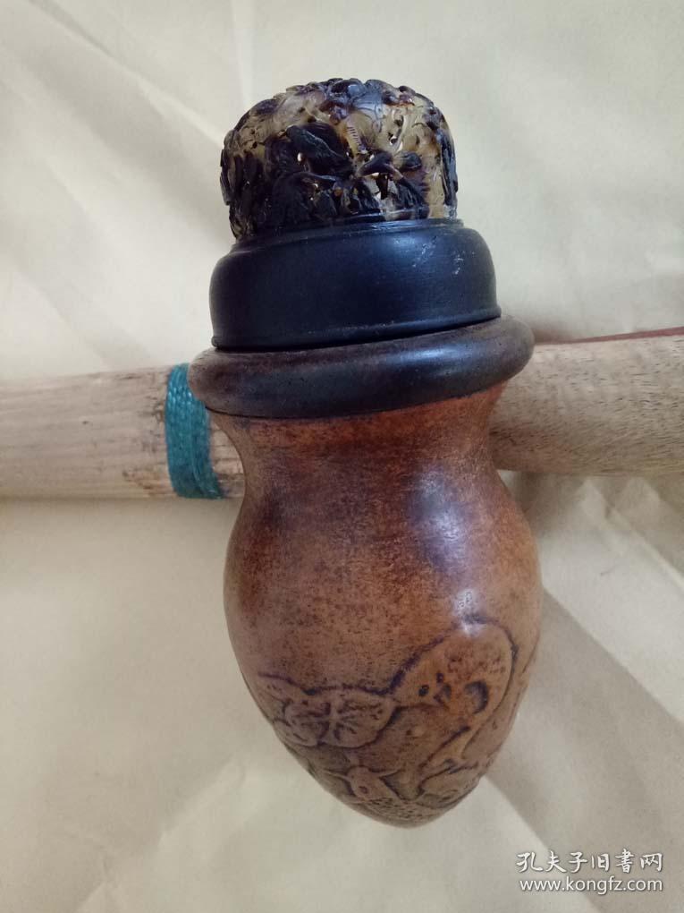 清代蝈蝈葫芦匏器——九鱼戏莲叶