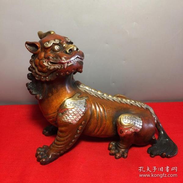 纯铜鎏真金白银谛听地藏王神兽吉祥物风水招财镇宅辟邪摆件