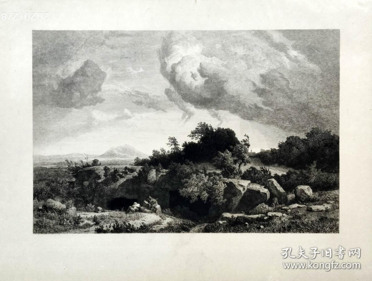 【高档精品版画】1883年德国艺术大师系列蚀刻铜版画《意大利坎帕尼亚