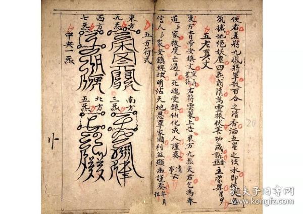 当下瘟疫横行宜修此醮)*玄帝三官醮表*后面有九老真文*五方符式,放生