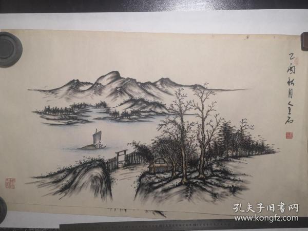 著名画家金石精品山水画三(93*51cm)