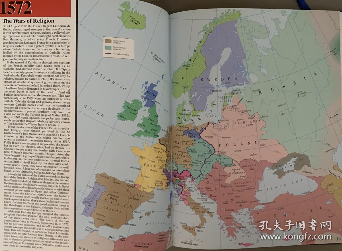 泰晤士欧洲历史地图集 —— 3000年历史地图 精装有护封 铜版纸印刷